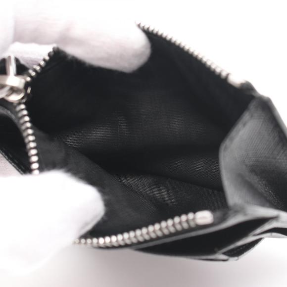 Prada Saffiano Triang Coin Case Wallet Saffiano Leather Black - Picture 3 of 8